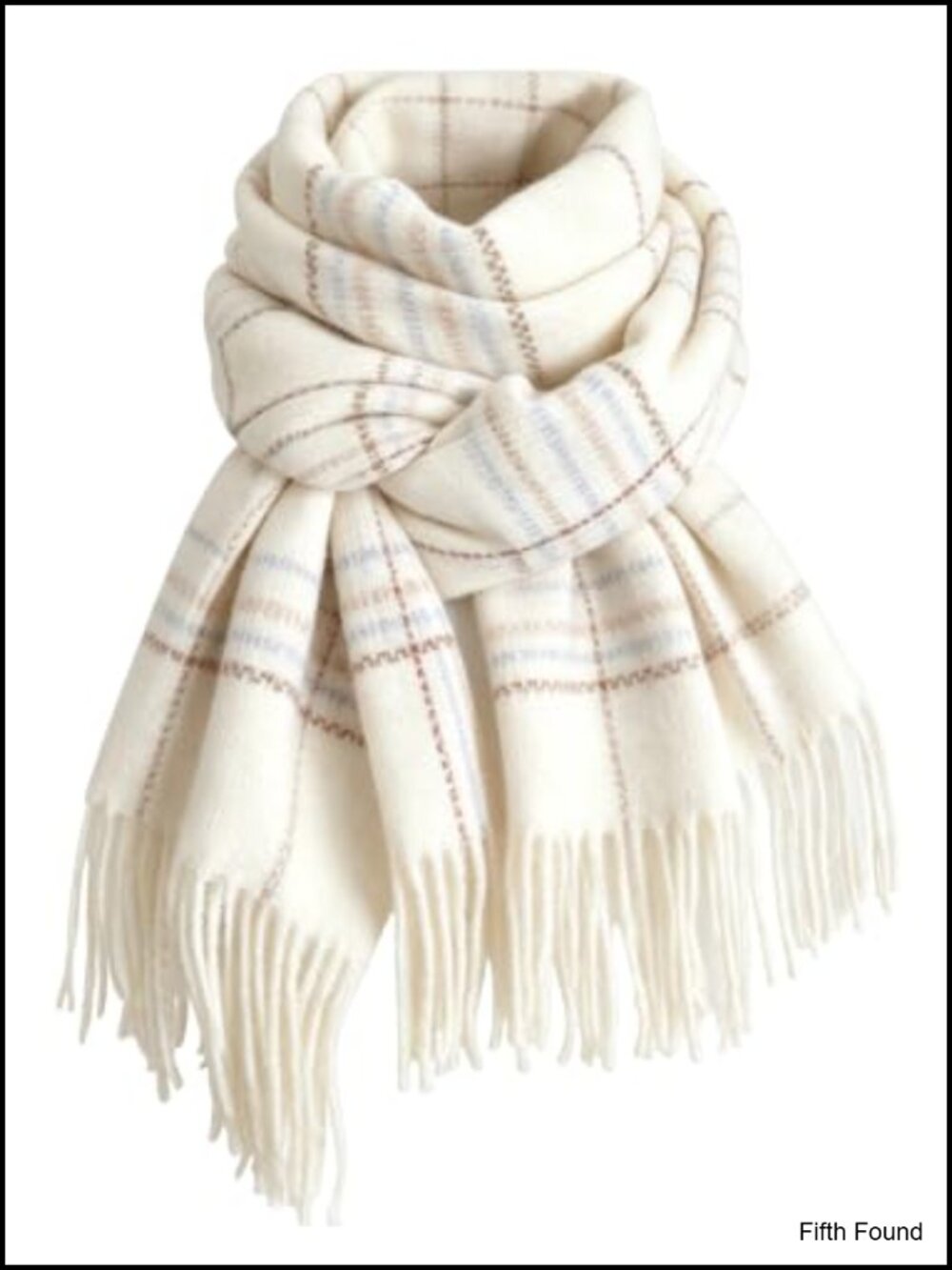 Oversized Plaid Winter Scarf with Tassels 100% Polyester